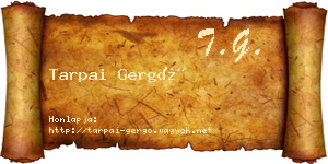 Tarpai Gergő névjegykártya