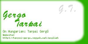 gergo tarpai business card